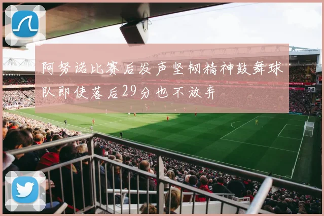 阿努诺比赛后发声坚韧精神鼓舞球队即使落后29分也不放弃